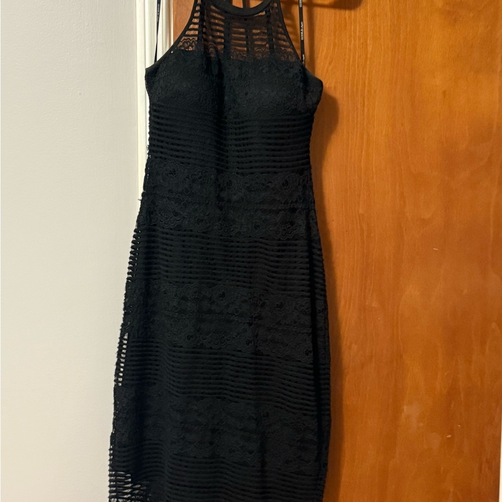 Guess Black Halter Sheath Midi Dress